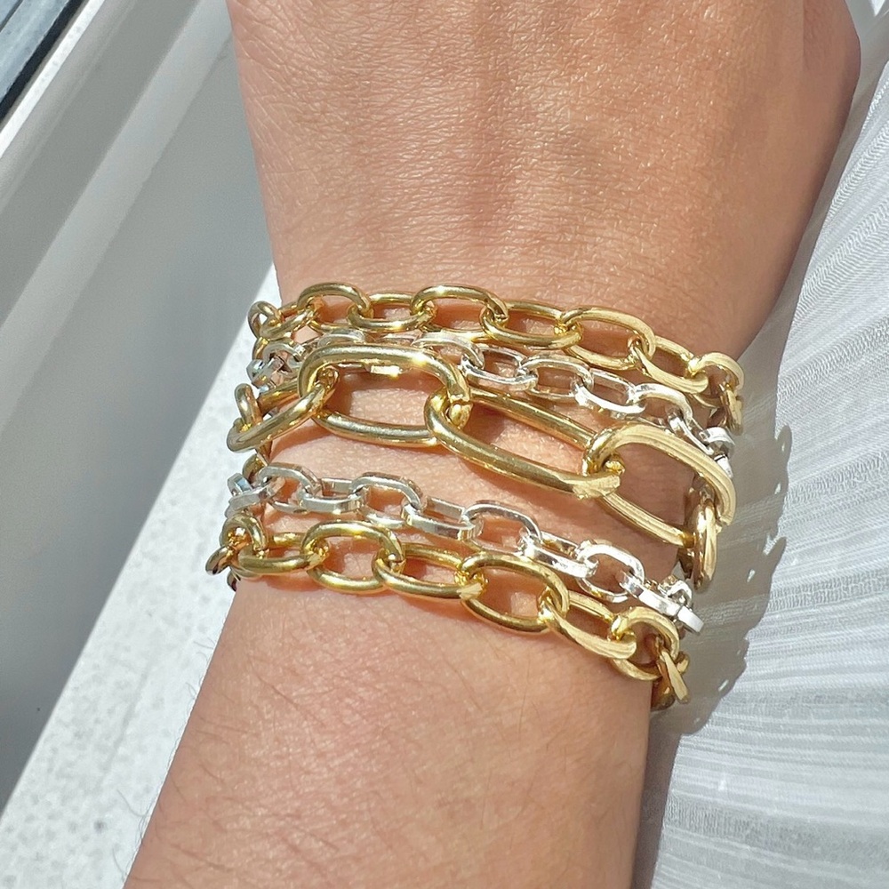 Gold and Silver Chain Bracelet